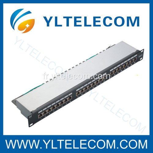 Type blindé Patch Panel CAT 5e et Cat.6 24port(3*8) de 19 pouces 1U